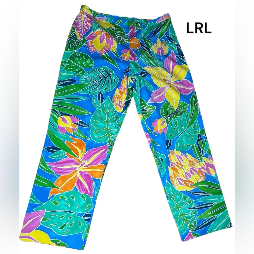 2/$30 LRL Capri Pants Tropical Floral Resort Vacation Beach Colorful